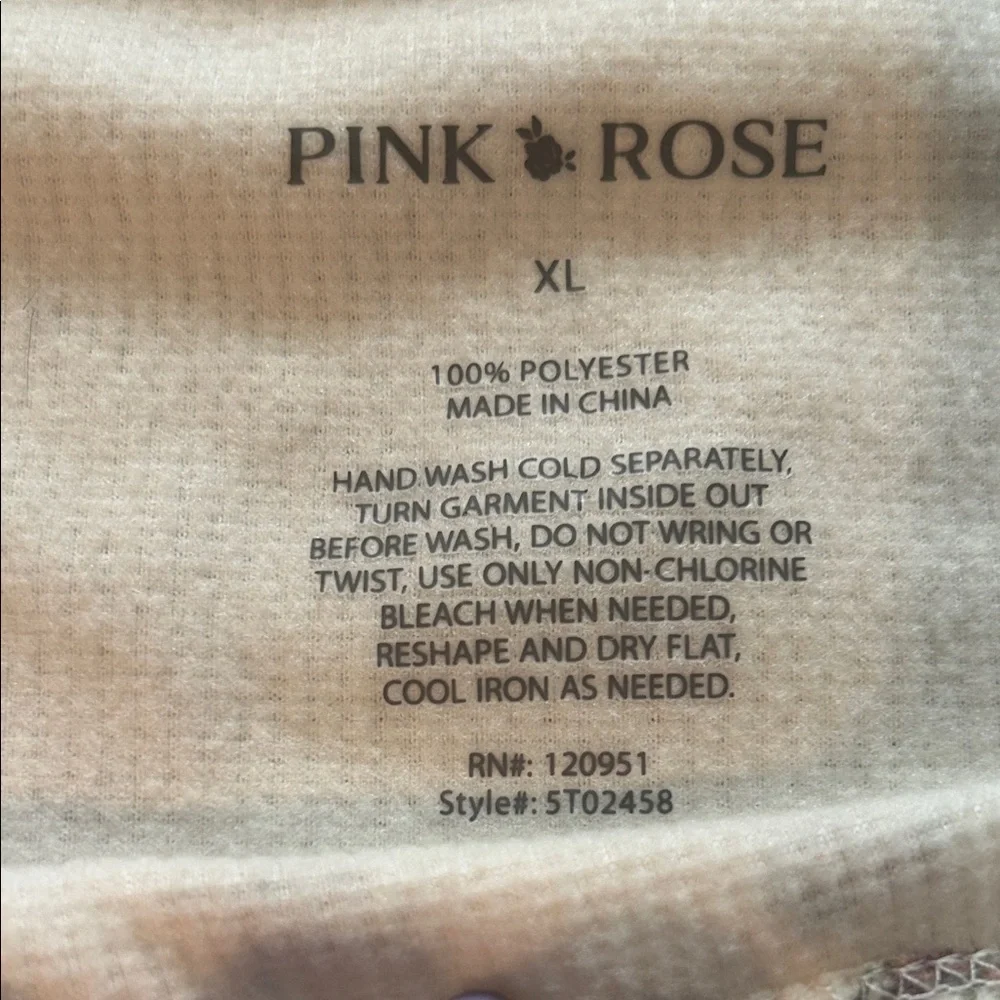 Pink Rose Floral Pajama Set - Pink & White - Picture 2 of 3